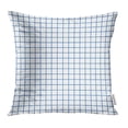 thumbnail image 1 of EREHome Bleu Feuille Grille Modèle Blanc Abstrait Architecte Blue Dark Engineering Taie d'Oreiller Housse de Coussin 16x16 Pouces, 1 of 1