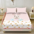 thumbnail image 2 of COEQINE Twin Size 3 Piece Sheet Set, Stay in Place Fade Stain Resistant Cooling Bed Sheets with All Around Elastic Cozy Bedsheet & Pillowcases, Easter Bunny Egg Daisy Pink, 2 of 5
