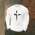 thumbnail image 5 of Amzcrzy - Sudadera Para Hombre, Estilo Informal, Holgada, Elástica, Para Fitness, Para El Hogar, Estampada, Manga Larga, Cuello Redondo, Color Blanco, Talla S, 5 of 5