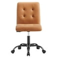 thumbnail image 5 of Modway Prim Metal Vegan Leather Armless Office Chair in Black/Tan, 5 of 9