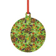 Giroia Carrot Eggplant for Acrylic Christmas Pendant for Christmas Tree Winter Holiday Xmas Gift for Women Men Hanging Ornament 3"-Round Shape