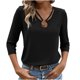 thumbnail image 2 of mfyjkho Tops Para Salir Para Mujer, Camisas De Manga 3/4 Para Mujer, Blusas Casuales De Verano, Blusas De Moda, Camisetas Lindas, Conjuntos, Ropa Tops Para Hacer Ejercicio S, 2 of 6