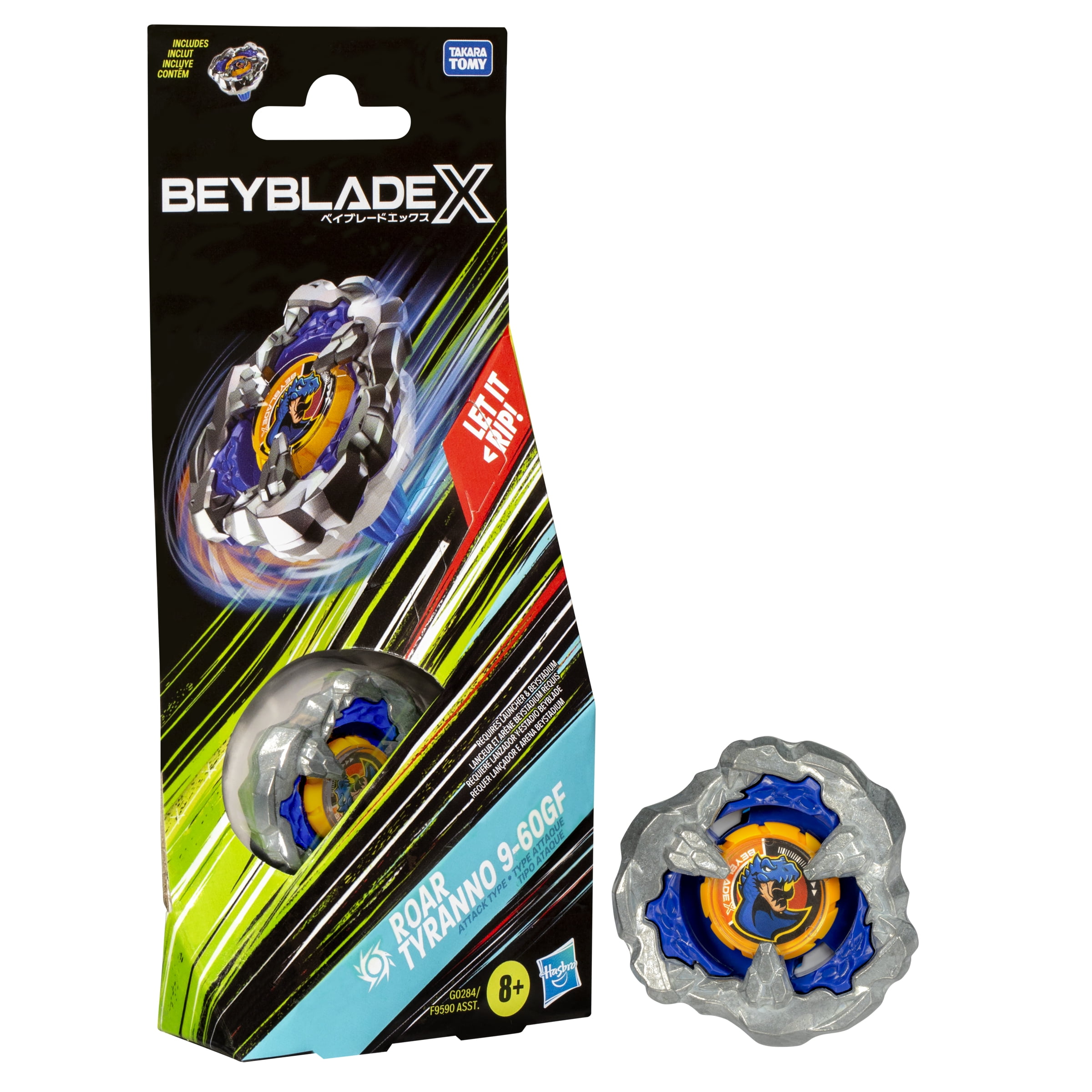 Beyblade X Roar Tyranno 9-60GF Booster Pack Set with Attack Type Battling Tops, Ages 8+