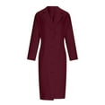 thumbnail image 4 of Sexlip Blazer Dress for Women Collared Wrap V Neck Button Down Business Midi Dress Long Sleeve Office Lady Bodycon Dress Red M, 4 of 9