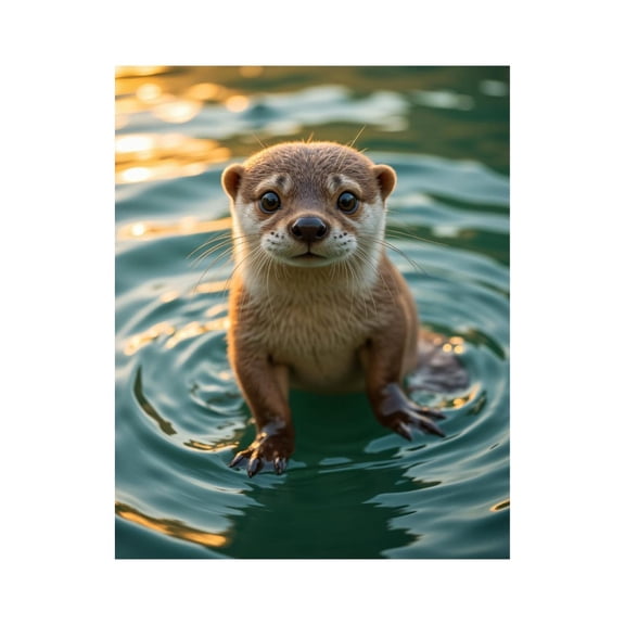 Paint by Numbers Kit for Adults, Cute Otter Water Ripples Sunset Paint by Numbers, Easy Paint by Numbers Kit for Adults Beginner, DIY Adult Paint by Number Kits on Canvas, 12x16in Home Decor