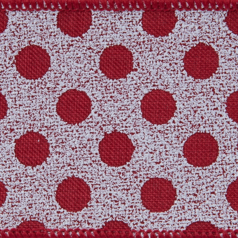 Velvet Dots Red Ribbon, 2.5 X 10YD