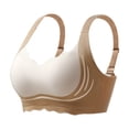 thumbnail image 4 of HOWPAY Wireless Bras For Women No Underwire Push Up Adjustable Straps Deep V Full Coverage Bralettes With Support Comfortable Soft T-Shirt Bra Beige 34, 4 of 6