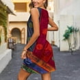 thumbnail image 5 of LYXSSBYX Boho Dresses for Women 2024 Women's Casual Sundress With Pockets Summer Boho Beach Dress Floral T-Shirts Dress V Neck Loose Tank Dresses, 5 of 6