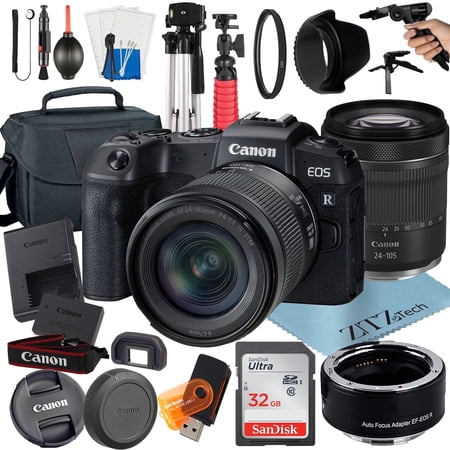 Canon EOS RP Mirrorless Digital Camera with RF 24-105mm STM Lens + Mount Adapter + 32GB + ZeeTech Accessory (International Version)