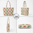 thumbnail image 4 of XYZCANDO Christmas Bell Printed Padded Shoulder Handbag, Large Capacity Quilted Handle Tote for Holiday Shopping, Travel, Daily Commute & Festive Gift Giving, 4 of 7