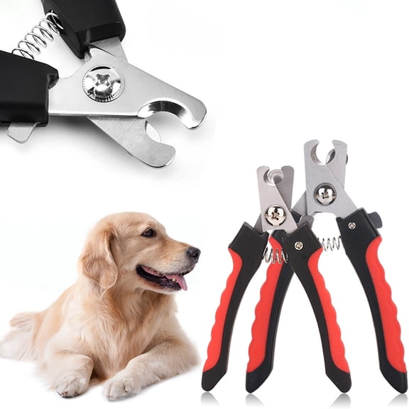 Pet Nail Clippers with Stainless Steel Blades Ergonomic Handle Safety Guard for Dogs Cats and Small Animals Grooming Tool