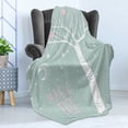 thumbnail image 4 of Magic Soft Flannel Fleece Blanket, Magic Plant with Stars and Moon Hanging on Branches Simplistic Illustration, Cozy Plush for Indoor and Outdoor Use, 50" x 70", Almond Green White, by Ambesonne, 4 of 5