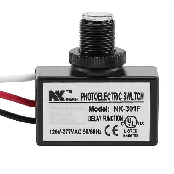 Sensor Photoelectric Switch, 120V-277VAC Automatic Dusk to Dawn Photocell Photo Control Light Sensor Switch Light Sensor Control Automatic On/Off Photoelectric Switch for Lighting Fixtures