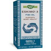 Nature’s Way Eskimo-3 Fish Oil, Omega-3, Purity Tested, 225 Softgels