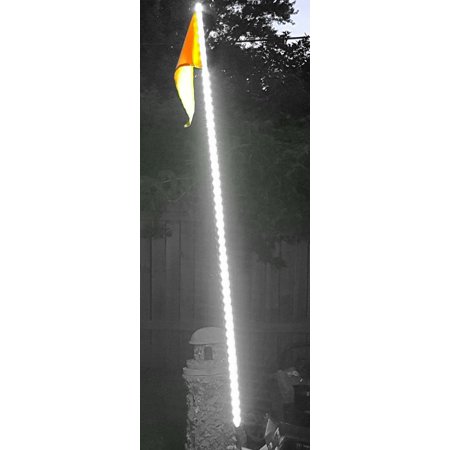 LED Light Whip Flag Pole 6ft - White