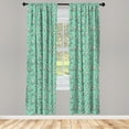 thumbnail image 4 of Ambesonne Monkeys Window Curtains, Funny Creatures Curly Tails, Each 28" W x 95" L, Seafoam Dark Warm Taupe, 4 of 4