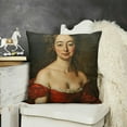 thumbnail image 2 of SHANXI Oil Painting Elegant Woman Portrait Square Decorative Throw Pillow Cover Washable Pillowcase for Home Office Travel Bed Sofa 18x18in, 2 of 5