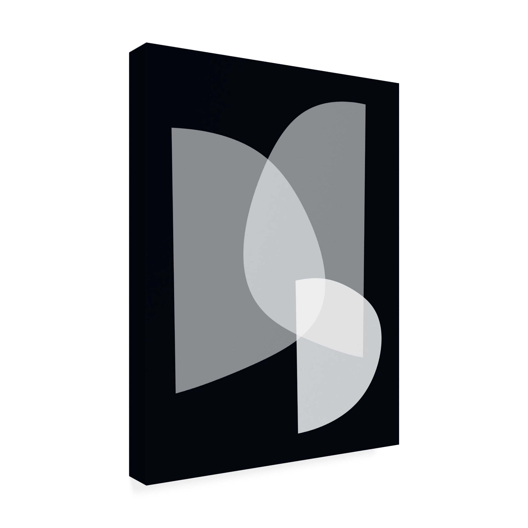Canvas Wall Art - Tom Quartermaine 'Black and White Mid Century Abstract 1' Wall Art for Living Room, Bedroom, or Office Décor by Trademark Fine Art - 14 x 19 Inches