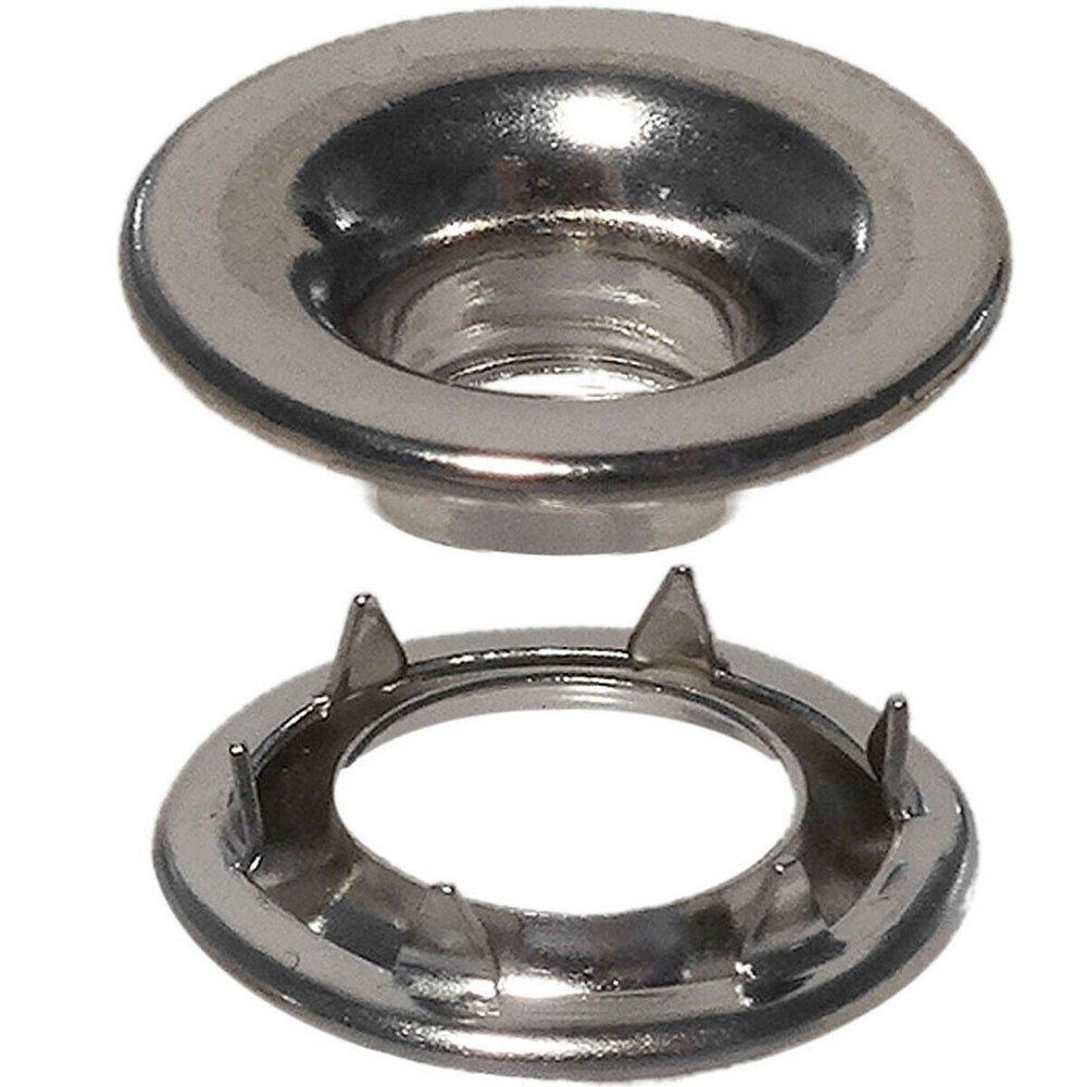 2 Rolled Rim Grommet and Spur Washer Nickle plated Brass Marine Grade