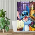 stitch Halloween Thanksgiving Cartoon shower curtain wave shower
