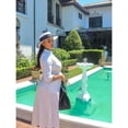 thumbnail image 3 of Women‘s A-Line Dress with Belt, 3/4 Sleeve Flared Dress for Wedding Guest & Office, Semi-Formal Dress, 3 of 7