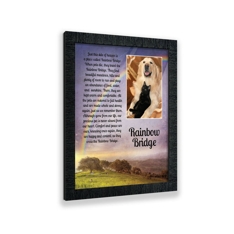 Pet Memorial Keepsake Picture Frame - Rainbow Bridge Frame, Black — Pet  Memory Shop