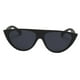 thumbnail image 3 of Gafas de sol vintage de moda para mujer, gafas grandes de diseño con montura negra y color arena. marco negro arena y lente gris negro, 3 of 6