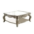 thumbnail image 2 of ACME Chelmsford Coffee Table, Antique Taupe & Clear Glass, 2 of 2