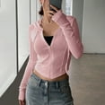 thumbnail image 5 of UTSJKR Women's Cropped Zip Up Hoodie Lightweight Long Sleeve Rib Knit Slim Crop Jacket Fall Spring Trendy 2026 Pink XXL, 5 of 9