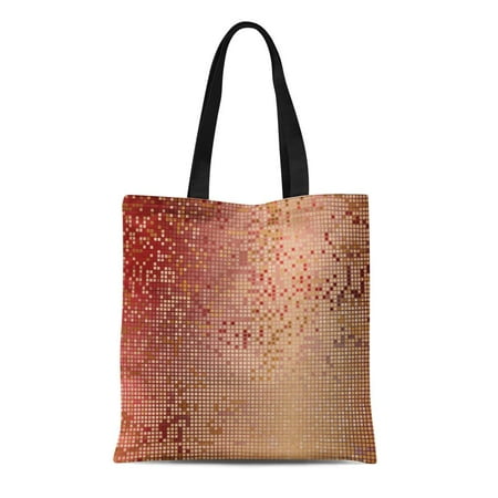 - LADDKE Canvas Tote Bag Computer Red Burgundy Gold Vip Shiny Cyber Numeric Minimal Reusable Handbag Shoulder Grocery Shopping Bags
