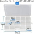 thumbnail image 4 of TIFOR 4 Pack Plastic Compartment Box with Adjustable Dividers Craft Tackle Organizer Storage Containers Box 15 Grid (Clear), 4 of 6
