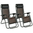thumbnail image 4 of Gymax Set of 2 Folding Rattan Patio Lounge Chair Recliner w/ Headrest, 4 of 10