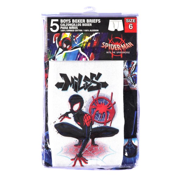 Spider-Man, Boys Underwear, 5 Pack Boxer Briefs Sizes 4 - 8
