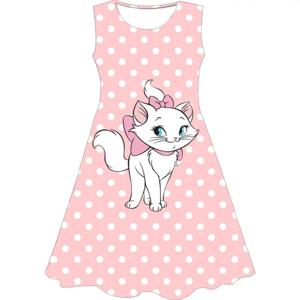 Disney - lindo vestido sin mangas de verano Mary Cat Girl, vestido de traje de fiesta de princesa, lindo, Kawai, elegante vestido sin mangas 110 Gao Jinjia LED