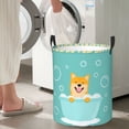 thumbnail image 5 of Picia Dogs Loves Bath Pattern Large Laundry Basket, Waterproof, Freestanding Laundry Hamper, Collapsible Tall Clothes Hamper with Extended Handles-Medium, 5 of 6