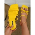 thumbnail image 1 of Fashionable Outdoors White Flat Slippers for Women, Criss Cross Plain Artificial Leather Open Toe Slide Sandals, 1 of 4