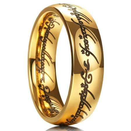 Emerald Mens Ring Gold Jewelry - King Will Titanium Ring For Men 7mm Gold Plated Wedding Band 14