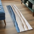 thumbnail image 4 of Blue Beige Runner Rug 2x6 FT, Non Slip Hallway Carpet, Modern Coastal Wave Abstract Art Washable Floor Carpet Throw Runner Carpet Long Rug for Entryway Kitchen Bedside Sliding Door, 4 of 9