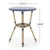 thumbnail image 5 of Groveport Aluminum Outdoor French Bistro Table, Dark Teal, White, and Bamboo Finish, 5 of 6