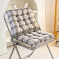 thumbnail image 5 of Yhmxh Cojín cuadrado a cuadros con lazos para silla, cojín grueso para exteriores con capitoné, almohada de suelo suave y transpirable, almohadilla antideslizante para silla de comedor, silla de of, 5 of 5