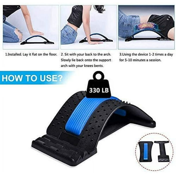 Back Stretcher Lumbar Support with Magnetic Acupressure Points Lower Back Pain Relief Massage for for Back Pain Herniated Disc Sciatica Scoliosis