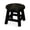 Espresso, variant on Floral - Carved Wooden Stool | Used as Child's Step Stool or Drink Table | Constructed with Sturdy Rubberwood | Lightweight and Portable