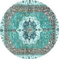 thumbnail image 1 of Ahgly Company Indoor Round Abstract Light Blue Modern Area Rugs, 8' Round, 1 of 4