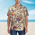 thumbnail image 2 of Kll Men'S Hawaiian Shirt Short Sleeve Button Down Beach Shirts-Floral With Birds And Fantasy Flowers, 2 of 7