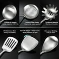 thumbnail image 2 of 18/10 Stainless Steel Kitchen Utensils Set with Wooden Handle for Cooking 9 PCS with Solid and Slotted Spoon, Fork, Spatula, Ladle, Skimmer, Slotted Tunner, Spaghetti and Large Spoon, 2 of 12