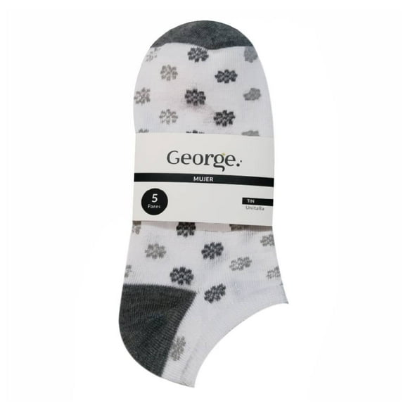 Tin George para Mujer, Multicolor Flores 5 pares Unitalla