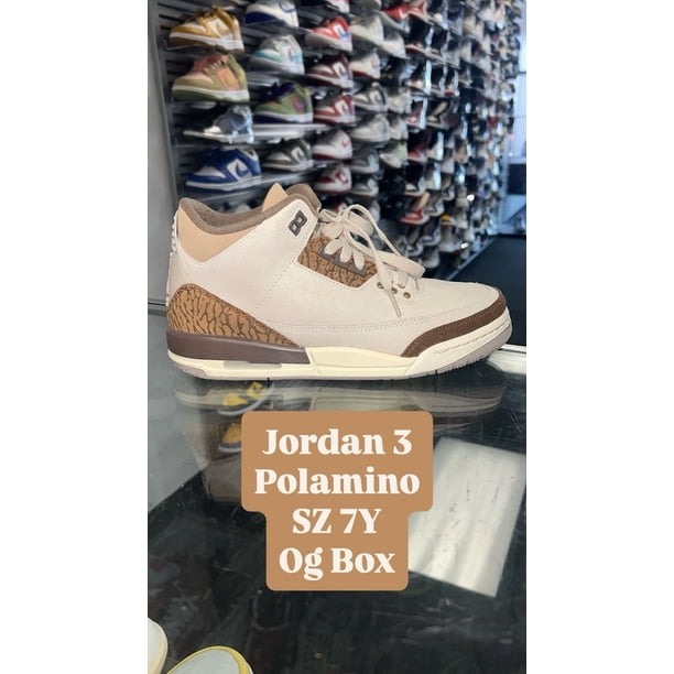 N I-K-E A i r-Jor-dan 3 RETRO OG PALOMINO SZ 7Y DM0967-102 AUTHENTIC BOX CLEAN RARE