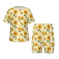 thumbnail image 1 of Balery Yellow White Plaid Sunflower Conjunto de Pijama Infantil de Manga Corta con Estampado – Ropa de Dormir de Algodón Suave-Medium, 1 of 6