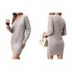 thumbnail image 3 of Vestido Tipo Suéter con Cuello en V para Mujer, Estilo Suéter Tipo Túnica Holgado Informal de Larga con Punto y Larga para Otoño. Plata XL, 3 of 8