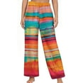 thumbnail image 2 of Tnhcen Women's Rainbow Striped Pajama Pants Fleece Elastic Waist with Pockets Flannel Lounge Sleepwear Warm Soft S-3XL, 2 of 5